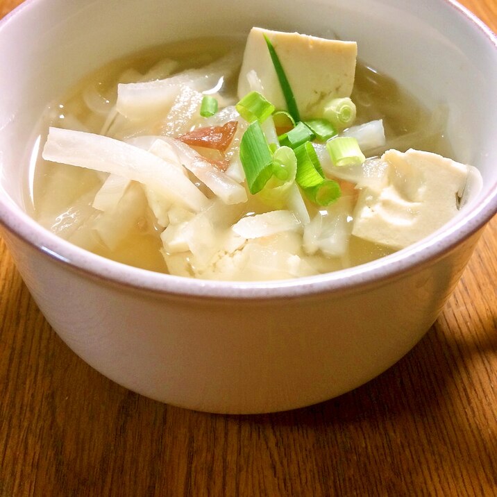 100円以下でヘルシーメニュー☆大根と梅のスープ
